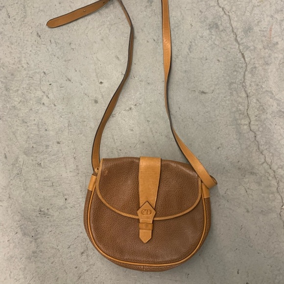 Christian Dior Vintage tan Pebble leather crossbody shoulder bag - Picture 5 of 14